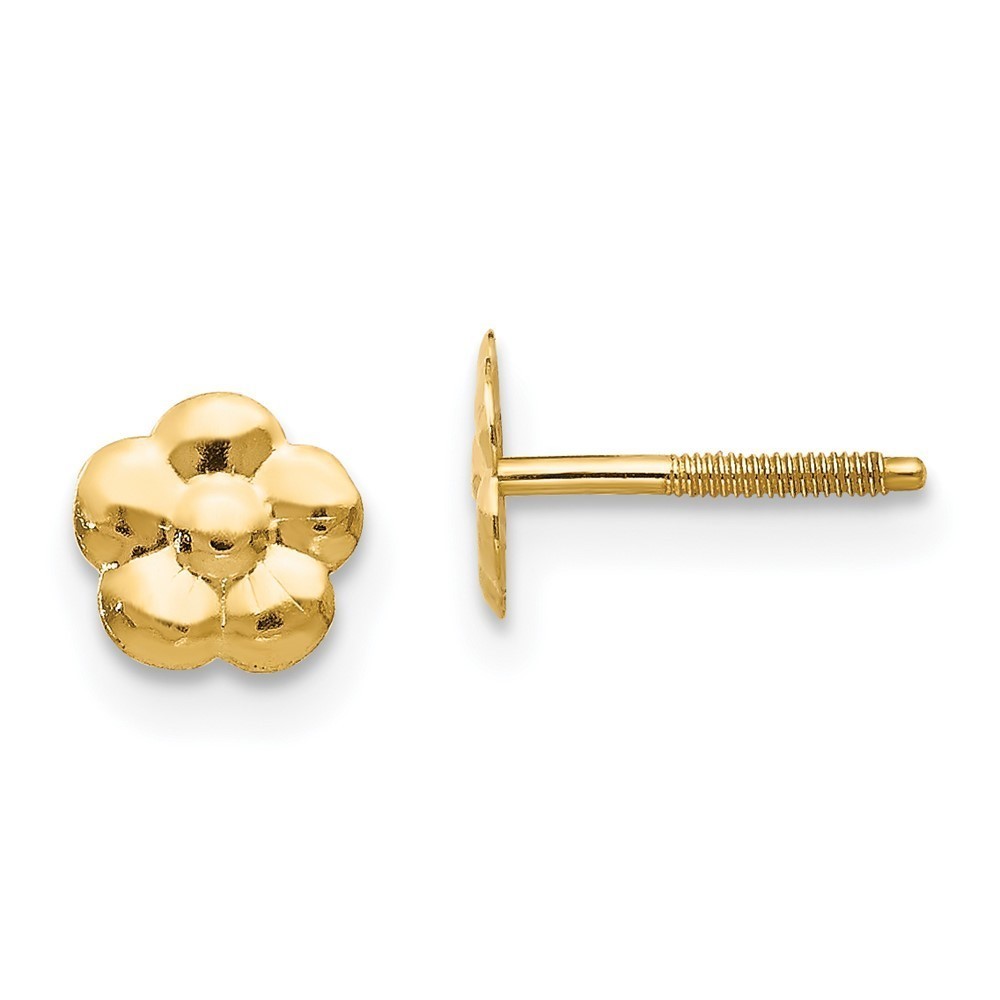 14k Yellow Gold Madi K Children's Kids Girls Jewelry Flower Post Earrings